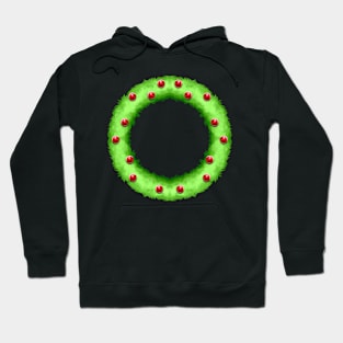 Christmas Wreath Red Berrys Christmas Hoodie